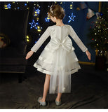 Kid Girl Flower Birthday Wedding Princess Long-sleeved Performance Dresses