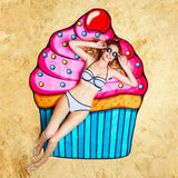 Kid Adults Bikini Beach Donut Cover Up Pareos Beach Sarongs Mats Swimsuits Pajamas