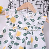 Summer Kid Baby Girl Suit Pure Color Shorts Casual 2 Pcs Sets