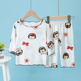 Kid Baby Boy Girl Ice Silk Cuff Fashion Home Summer Pajamas