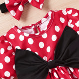 Baby Girls Minnie Bow Dot Princess One Piece Dresses