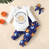 Baby Girl Autumn Long Sleeve Rainbow 3 Pcs Sets