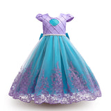Kid Baby Girl Mermaid Princess Bow Lace Stitching Performance Dress