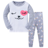 Kid Girl Pajamas Air-conditione Long Sleeve Cotton Suits
