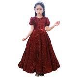 Kid Girls Fancy Evening High-end Princess Show Sequin Dress