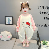 Kid Baby Boy Girl Long Sleeve Anti Kick Belly Pajamas