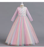 Kid Spring Autumn Long Sleeve Evening Princess Dress