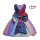 Kid Girl Gauze Pompous Flower Christmas Holiday Dresses