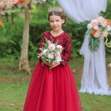 Kid Girl Princess Host Sequin Gauze Wedding Pompous Dresses