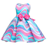 Kid Baby Girl Satin Sundress Printed Casual Dresses