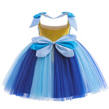 Kid Baby Girl Splicing SpongeBob Suspender Three-dimensional Design Dresses