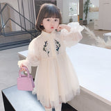 Kid Baby Girl Princess Long Sleeve Mesh Dress