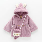 Kid Baby Girls Padded Fur-like Coat