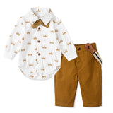 Baby Boy Gentleman Spring Long-sleeve Triangle Suit 2 Pcs