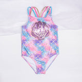 Kid Girl Mermaid One-piece Shell Sequin Swimsuit