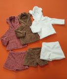 Baby Kid Boys Girls Long Sleeve Velvet Hood Spring 2 Pcs Sets