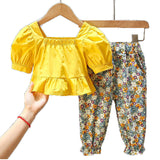 Kid Baby Girls Summer Suit Floral Sets 2 Pcs