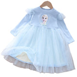 Kid Baby Girl Princess Yarn Shawl Plus Velvet Dress