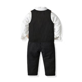 Kid Baby Boys Suit Spring Autumn Long Sleeve Formal 4 Pcs Sets