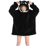 Kid Girl Cloak Blanket Lamb Fleece Solid Color Lazy Blanket Pajamas