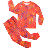 Kid Boy Girl Home Fluorescent Color Suit Long Sleeve Pajamas