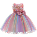 Kid Baby Girl Pompous Bow Gauze Evening Dresses