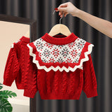 Kid Baby Girl Knitted Bottoming Christmas Sweaters