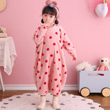 Autumn Winter Plush Kids Baby Boy Girl One-piece Cute Cartoon Coral Pajamas