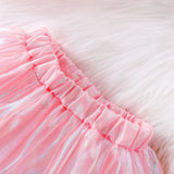 Kid Baby Girl Pink Sundress Straps Fluffy 2 Pcs Sets