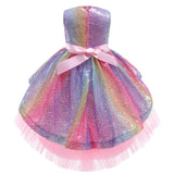 Kid Baby Girl Flower Mesh Gauze Princess Pompadour Dresses