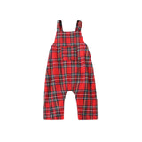 Family Matching Overalls Mother Daughter Plaid Parent-child Dresses