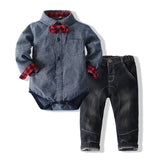 Baby Boys Suit Gentleman Jeans Sets 2 Pcs