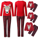 Family Home Wear Plaid Parent-child Christmas Print Pajamas