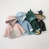 Baby Kid Boy Girl Plus Fleece Hooded Coats Top