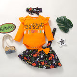 0-18M Baby Girl Halloween Long Sleeves Straps 2 Pcs Sets