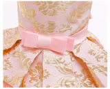 Kid Baby Girl Princess Train Cake Pompadour Ins Sleeveless Jacquard Dresses