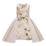 Kid Girl Fashion Lapel Stars Sequin Princess Dresses