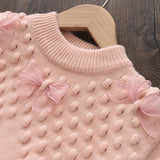 Kid Baby Girl Bottoming Autumn Winter Bow Sweater Top