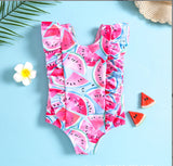 Kid Girls Summer Beach Wind One-piece Swimsuits