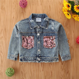 Kid Baby Girls Outerwear Long-sleeved Sequined Coats