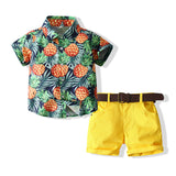 Kid Baby Boys Suit Beach Short Sleeve Pineapple Summer 2 Pcs Sets