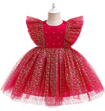 Kid Baby Girl Christmas Popular First Year Mesh Princess Dress