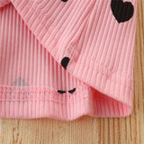 Kid Baby Girl Valentine's Day Suit Lovely Heart-shaped Long Sleeve 2 Pcs Set