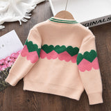 Kid Baby Autumn Knitted Cardigan Contrast Knitted Cute Sweater