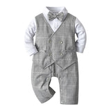 Bay Boy Harley Gown Crawl Long Sleeve Checked 3 Pcs Sets