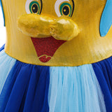 Kid Baby Girl Splicing SpongeBob Suspender Three-dimensional Design Dresses