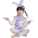 Kid Girl Round Neck Pajamas Ins Spring Autumn Cute Cartoon Pajamas