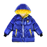 Kid Boys Long Bright Face Wash Down Cotton Jacket Thick Winter Coats