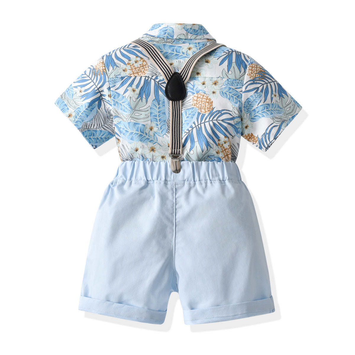 Kid Baby Boy Suit Maple Leaf Short Sleeve Harness Beach 2 Pcs Sets