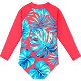 Kid Girls Middle Sunscreen Swimsuit Long-sleeved One-piece Swimwear